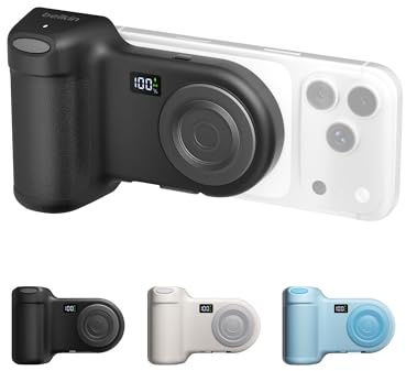 Belkin Stage PowerGrip Magnetic Wireless Charging Camera Grip, 9300mAh | 9300mAh battery, Bluetooth shutter control, retractable USB-C cable, tripod attachment, LCD display, vlogging