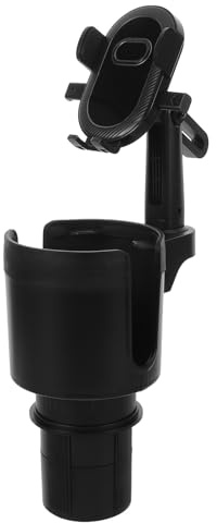 SHINEOFI Car Phone Holder Mount Cup Holder Organizer for Cars Adjustable Cell Phone Cradle with Secure Grip and Plastic for Smartphones and Drinks