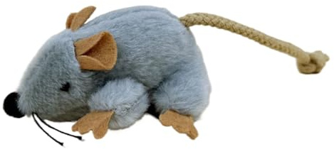 Plush Cat Toy Mouse Compact Realistic Play Game with Built-In Sound