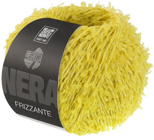 LANA GROSSA Frizzante | Locker gedrehtes Baumwollgarn mit luftigen, kurzen Papierfransen-Effekt | Handstrickgarn aus 54% Baumwolle & 46% Polyamid | 50g Wolle zum Stricken & Häkeln | 105m FB 10