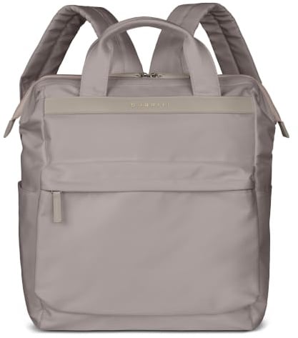 bugatti Mare 2.0 Rucksack Damen mit Taschenfunktion, leichter Daypack mit Laptopfach 15, taupe