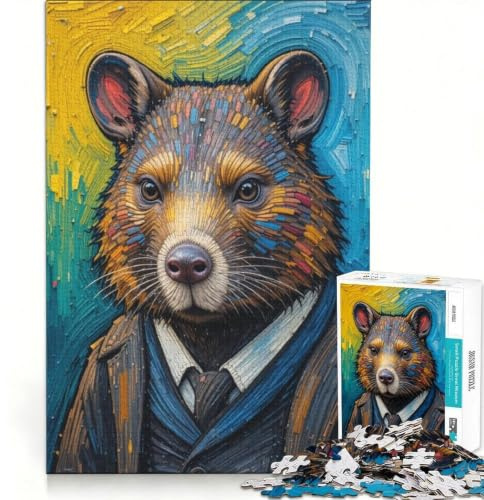 Puzzle für Erwachsene, 1000 Teile, Tiermotiv Wombat, Entspannungsspiel, Geburtstagsgeschenk, 38x26cm