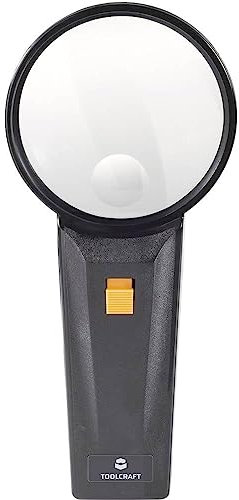 Toolcraft 821031 821031 Handlupe mit LED-Beleuchtung Vergrößerungsfaktor: 2 x, 4 x Linsengröße: () 75 mm