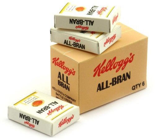 Mytinyworld Puppenhaus Miniatur Kellogs Alle Bran Laden Lager Karton und 3 Lose Töpfe