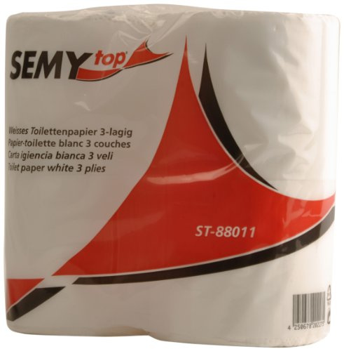 Semy Top Toilettenpapier 3 lagig 200 Blatt hochweiß, 8er Pack (8 x 4 Stück)