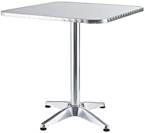 VERDELOOK Alumine quadratischer Aluminium-Gartentisch, 60x60x70 cm, für Gartenmöbel