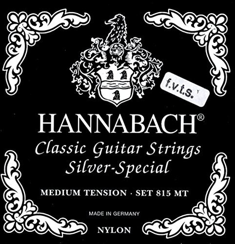Hannabach Guitar Strings for Classical Guitar Series 815 F.V.T.S Set High Tension Silver Special (Cuerda multiuso para casi todos los instrumentos, cuerdas de guitarra clásica, Made in Germany)