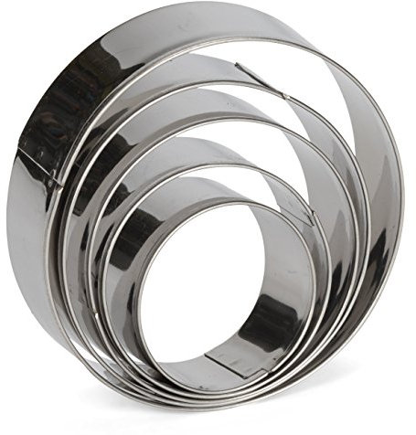 Patisse Set-Ausstechformen Kreis 5-TLG. Edelstahl, Silber, 10 x 10 x 10 cm, 5-Einheiten