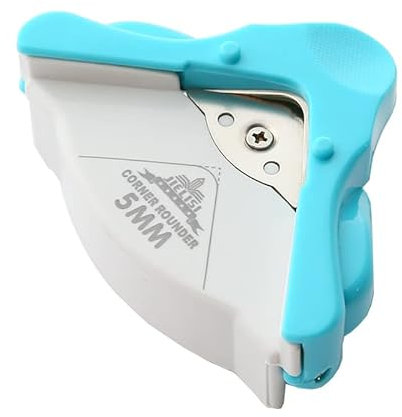 OFKPO Eckenrunder, 5 mm Corner Cutter, Eckenrunder für Papier, Edelstahl Eckenrunder Eckenschneider für Laminierfolien Papier Foto Karten Scrapbooking Handwerk DIY Blau