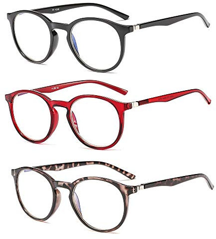 Suertree Blaulichtfilter Lesebrille 3 Pack Computer Brille Damen Herren Anti Rays Lesebrillen UV-Blockierung Leser 3.0X JH250