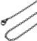 FOCALOOK Mens 2mm Black Chain Necklace 30inch Long Necklace Chain for Women Stainless Steel Rolo Cable Chain