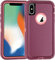 smartelf Compatible with iPhone X/Xs/10 Case Heavy Duty Shockproof Drop Proof Protective Cover Hard Shell for Apple iPhone Xs 5.8 inch-Purple/Pink