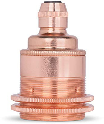 Vintage Gewindemantel Lampenfassung E27 aus Messing (inkl. 2x Schraubringen) - Das Original aus Europa - Kupfer Finish