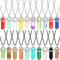 Hicarer 20pcs Mixed Color Hexagonal Chakra Stone Pendant Necklace Set with 20in Chain & 18in Leather Cord