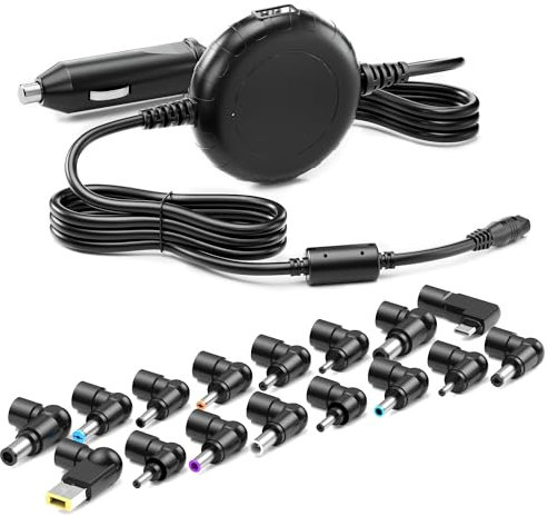Powseed 100W 90W 65W Laptop Car Charger USB C with 5V 2A USB Port for MacBook HP Dell Asus Acer Lenovo Samsung Gateway Toshiba Sony Fujitsu Computer TV JBL Boombox Xtreme Speaker Power Adapter
