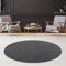Fashion4Home Teppich Wohnzimmer – Einfarbig, Uni Teppich fürs Kinderzimmer, Schlafzimmer, Arbeitszimmer, Büro, Flur und Küche - Kurzflor, Grau, Größe: 200 cm Rund