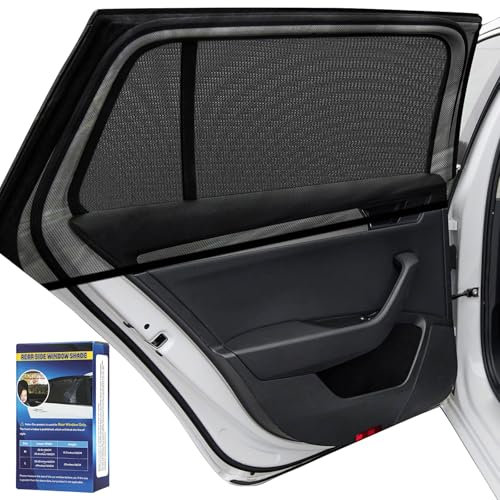 LYUNIT 2 Stück Sonnenschutz Auto Baby, Universal Sonnenblende Auto Netz mit UV Schutz/Blendschutz, Autofenster Sonnenschutz Kinder für Schützt Baby, Kinder, Erwachsene, Haustiere