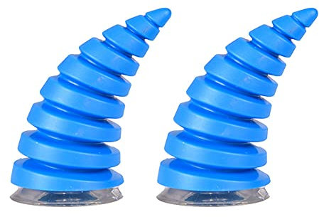 LSGGTIM Motorradhelm HöRner, 2 Stück Motorradhelm Teufel-Horn Mit Saugnapf,Universal MotorradzubehöR Saugnapf Helm Eckdekoration Aufkleber,FüR Elektroauto Und Motorrad,Blau