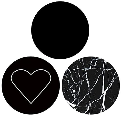 Haredam Lot de 3 Support Téléphone Universels pour Smartphone et Tablette - Marbre d'amour Noir