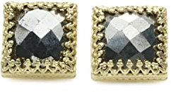 Anemone Jewelry Handgefertigte Pyrit Ohrringe - Mode Stein Ohrstecker - Pushback Einzigartige Schmuck Gold Ohrringe, Handgefertigte Ohrringe, Braut-Ohrringe, Edelstein Ohrringe - mit Geschenk-Box