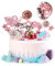 DKBT Cake Decorations 13 Pcs Happy Birthday Cake Toppers Rose Gold Cupcake Topper with Confetti Balloon Acrylic Banner Star Fireworks Paper Fan for Women Girls Birthday Party Anniversary Decor