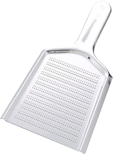 TIKUSAN Ginger Grattugia per alimenti a forma di pala in acciaio inox Newness per zenzero, mini grattugia zenzero per aglio, frutta e verdura a radice (12,7 x 22,6 cm)
