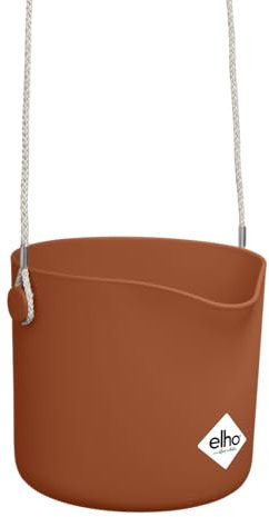 Elho B.for Swing 18 - Pot De Fleurs pour Intérieur - Plastique 100% recyclé - Ø 18.0 x H 16.5 cm - Marron/Brique