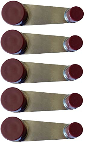 5 Tope puerta con retenedor giratorio - Retenedor puerta - Sujeta puertas suelo adhesivo - Tope puertas suelo - Tope retenedor de puertas, Retenedor puerta con 360 grado de giratorio (Marrón)