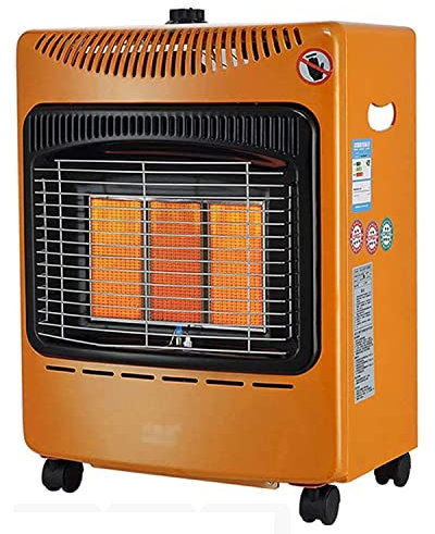 Chauffage au gaz portable, chauffage au gaz 4200W avec roue universelle, chauffage extérieur avec réglage à trois positions, protection de sécurité, pour le voyage, le camping, la caravane, la pêche