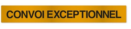 reflecto Convoi Exceptionnel Schild für LKW | 1900 x 250 mm | einzeilig, als Aufkleber | gelb und stark reflektierend (RA2/C) | mit Schutzlaminat | Schwertransport (selbstklebend)