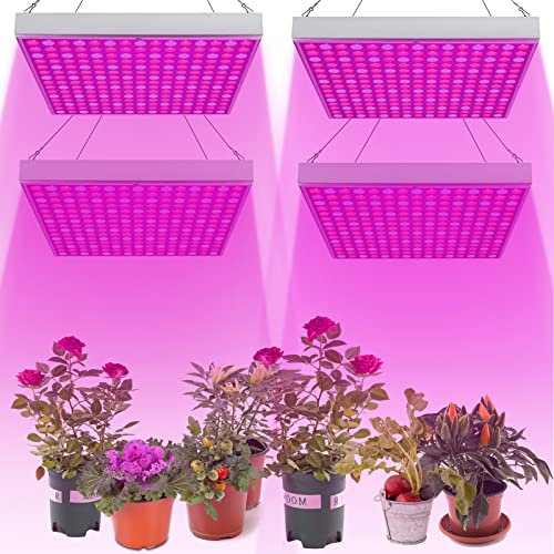 Herrselsam 4x15W Pflanzenlampe LED, LED Grow Light Pflanzenlicht Vollspektrum mit 225 Rot & Blau LEDs Grow Lampe, Pflanzen Wachstum Zimmerpflanzen Gemüse und Blumen im Garten