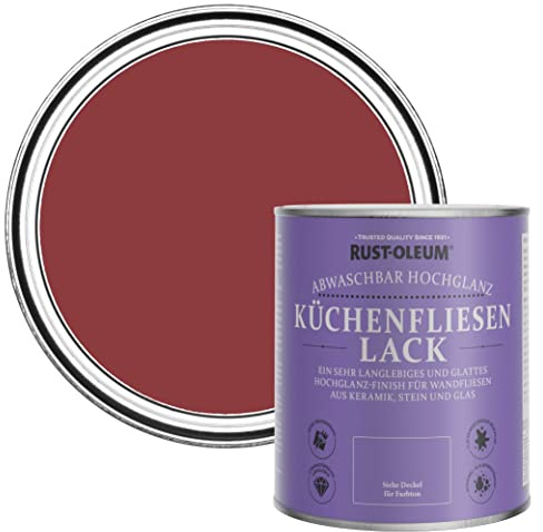 Rust-Oleum abwaschbare Küchenfliesenlack in rot mit Hochglanz Finish - Bordeaux 750ML
