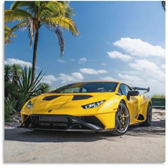 Sportauto-Poster für Lamborghini Huracan Supercar Racing Car Poster Dekorative Malerei Leinwand Wand & Kunstbild Druck Moderne Familie Schlafzimmer Dekor 30 x 30 cm