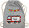 Turnbeutel Rucksack - Feuerwehrauto Motiv I Leiterwagen Geschenk Feuerwehr I Löschzug - Unisize - Hellgrau - beutel für wechselkleidung kinder kinderturnbeutel kindergarten jugendfeuerwehr name