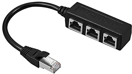 RJ45 Ethernet Cable Splitter Network Adapter,1 Male to 3 Female LAN Ethernet Network Splitter for Ethernet Extension,for CAT5/5e CAT6