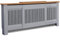Radiator Cover, Adjustable Radiator Cover Grey Painted MDF Wood Radiator Heating Cover Vertical Slat Cabinet Shelf Living Room Furniture (W 140-204 x H 83.2 x D 19 cm)
