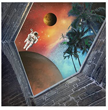 artboxONE Poster 40x40 cm Fiktion Lost in Space - Bild Astronaut Astronaut digital Collage
