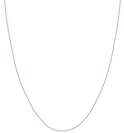 JewelryWeb 14 Karat chinesische Kordelkette in Rotgold, Weißgold, Gelbgold, Länge wählbar 41, 46, 51, 61, 56, 76 und 1,05 mm, Metall