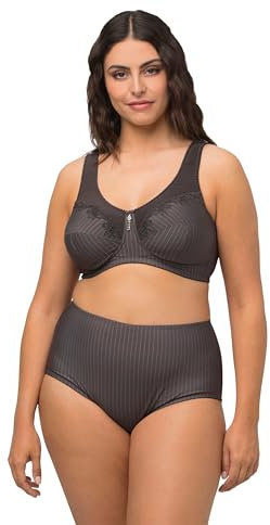 Ulla Popken Damenmode Curvy Kelly 658495 Stütz-BH mit Nadelstreifen, Übergröße, Dunkles grau, 46F