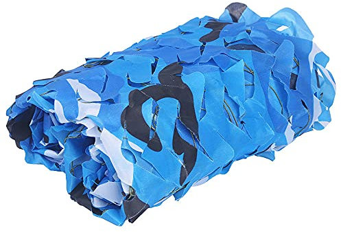 MOCNT Red de Camuflaje Azul Océano Red de Camuflaje del Ejército Malla Camuflaje Red Caza Acampar Sombrilla Ciego Decoración Cubierta Coche Sombra Camuflaje Protección 2m x 3m