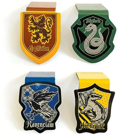 Paper House Productions Harry Potter Lesezeichen mit Hauswappen, magnetisch, gestanzt, 2,5 cm, 4 Stück