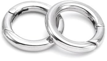 Michear S925 Sterling Silver Spring O Ring Keychain Ring Round Snap Clasps Keyring Buckle Jump Rings 10mm12mm 14mm 16mm for Bag Jewelry Making Handbag Decorations 2PCS (10mm)