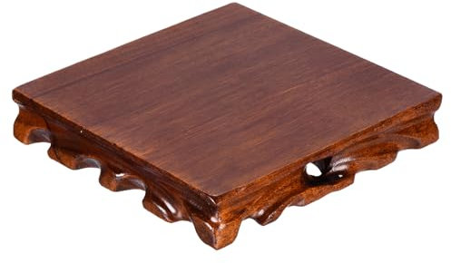 PATIKIL Wooden Display Stand, 6.5 x 6.5 Inch Square Teapot Vase Bonsai Base Wood Stand Holder for Home Office Decoration