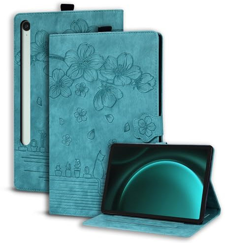 Succtopy Coque pour Samsung Galaxy Tab S10 Lite 10.9 2025 /S10 FE 10.9 2025/ S9 FE 2023 Housse Étui de Protection avec Support Fonction Étui à Rabat avec Porte-Pencil Vert Clair