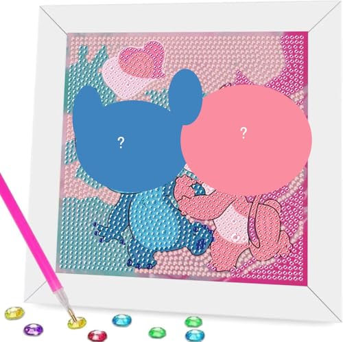 Pintura Con Diamantes Niños, Diamond Painting Kit Completo para Niños, Cuadros Diamantes 5d con Marco de Madera, 5D Pintura Diamante Kit para Principiantes, Cuadros Diamantes Niños Niñas Adultos
