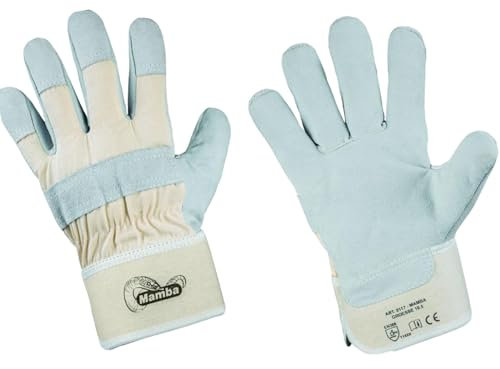 D2D | 12 Paar - Arbeitshandschuhe - Größe: 10,5 - aus Rindspaltleder, Naturfarben - EN388 - Schutzhandschuhe - Gartenhandschuhe - Robust - Montagehandschuh CAT 2