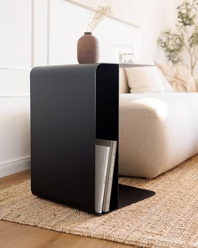 Metallbude Beistelltisch Cosmo Schwarz - Moderner Couchtisch aus Metall - Kratz-, Stoß- & Schlagfest - 60x40x44 cm