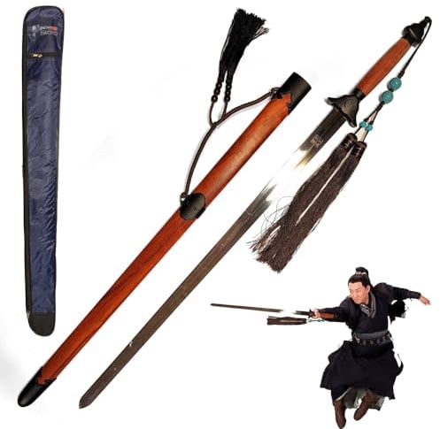 Tai Chi Schwert | Wushu Jian Kung Fu Übungsschwert | Trainingsschwert | Katana | Samurai | Shogun | Schwertkampf-Training, Rollenspiel Cosplay Iaido