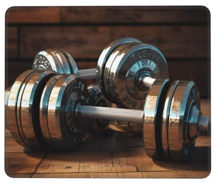 Modulares Gaming-Mauspad mit Hanteln, bedruckt, 20 x 24,1 cm, Laptop-Mauspad, Computer-Mauspad, Gummi-Schreibtischunterlage