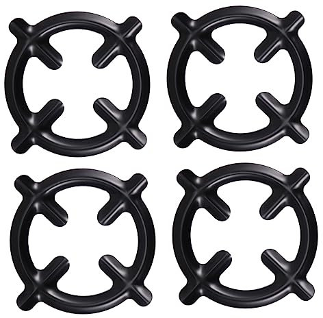 Housoutil 4pcs Iron Pot Stand Gas Stove Burner Rings Wok Support Gas Cooker Plates for Kitchen Stove Use